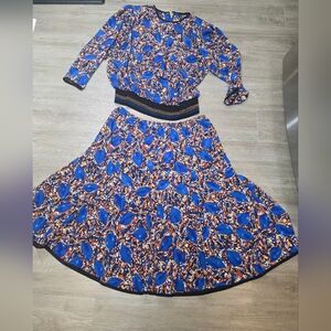 Vintage Jo Hanna York By Joan Davis Skirt & Top Set Sz 22 Shoulder Pads